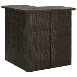 Narożny stolik barowy, brązowy, 100x50x105 cm, rattan PE