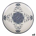 Płaski Talerz La Mediterránea Rosetta Porcelana (6 Sztuk)