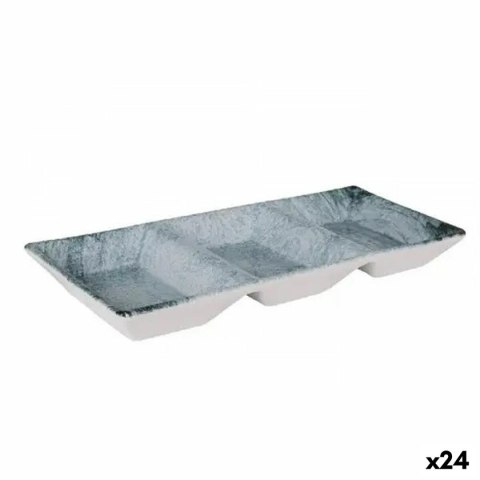 Tacka do przekąsek La Mediterránea Dalian 3 Przegródki 25 x 11 x 3 cm (24 Sztuk)