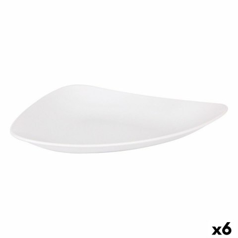 Płaski Talerz Inde Vedone Porcelana Biały 31 x 25 x 4 cm (6 Sztuk)