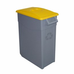 Kosz na śmieci do recyklingu Denox 65 L Żółty (2 Sztuk)