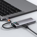 Wielofunkcyjny HUB 6w1 USB USB-C PD HDMI 3x USB 3.2 RJ45 Szary