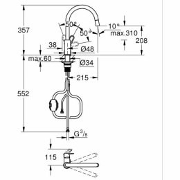 Kran jednouchwytowy Grohe Start Flow - 30569000 Mosiądz Kształt C