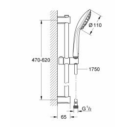 Zestaw prysznicowy Grohe Vitalio Joy Srebrzysty Stal nierdzewna 175 cm