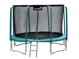 Trampolina Ogrodowa Jumpi 252cm/8FT Maxy Comfort Zielona Z Wewnętrzną Siatką