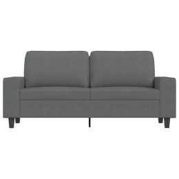 Sofa 2-osobowa, ciemnoszara, 140 cm, tapicerowana tkaniną