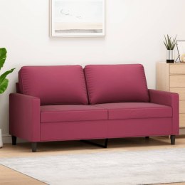 Sofa 2-osobowa, winna czerwień, 140 cm, tapicerowana aksamitem