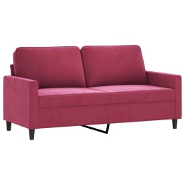 Sofa 2-osobowa, winna czerwień, 140 cm, tapicerowana aksamitem