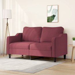 Sofa 2-osobowa, winna czerwień, 140 cm, tapicerowana tkaniną