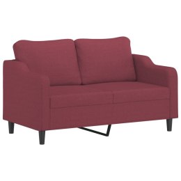 Sofa 2-osobowa, winna czerwień, 140 cm, tapicerowana tkaniną