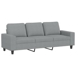 Sofa 3-osobowa, jasnoszara, 180 cm, tapicerowana tkaniną