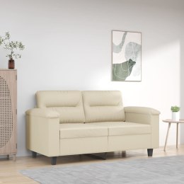 2-osobowa sofa, kremowy, 120 cm, sztuczna skóra