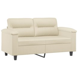 2-osobowa sofa, kremowy, 120 cm, sztuczna skóra