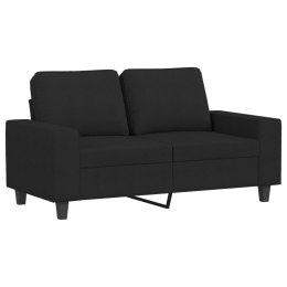 Sofa 2-osobowa, czarna, 120 cm, tapicerowana tkaniną