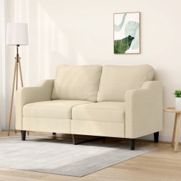 2-osobowa sofa, kremowa, 140 cm, tapicerowana tkaniną