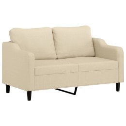 2-osobowa sofa, kremowa, 140 cm, tapicerowana tkaniną