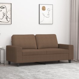 Sofa 2-osobowa, brązowa, 140 cm, tapicerowana tkaniną