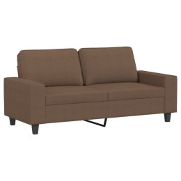 Sofa 2-osobowa, brązowa, 140 cm, tapicerowana tkaniną