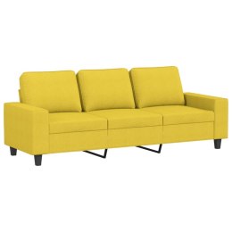 Sofa 3-osobowa, jasnożółta, 180 cm, tapicerowana tkaniną