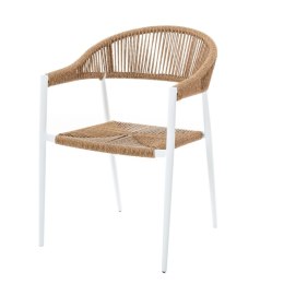 Záhradná stolička Neska Biały Aluminium rattan syntetyczny 56 x 59,5 x 81 cm