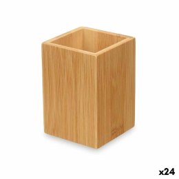 Stojak na szczoteczki do zębów Naturalny Bambus Plastikowy 6,8 x 9,7 x 6,8 cm (24 Sztuk)