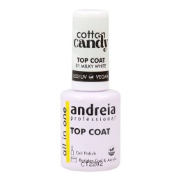 Utrwalacz Lakieru do Paznokci Andreia Cotton Candy Top Coat Nº 01 Milky White 10,5 ml