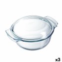 Naczynie do Piekarnika Pyrex Classic Vidrio Przezroczysty Szkło 33 x 26 x 12 cm Z pokrywką (3 Sztuk)