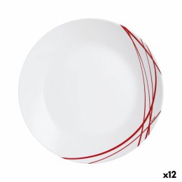 Płaski Talerz Arcopal Domitille Rojo Dwuowy Szkło 25 cm (12 Sztuk)