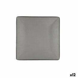 Płaski Talerz Bidasoa Gio Szary Plastikowy 21,5 x 21,5 cm (12 Sztuk)