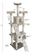 Wygodny Drapak dla kota Drzewko 170cm Wieża Legowisko beżowy Duży