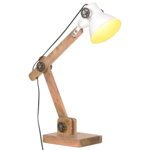 Industrialna lampa stołowa, biała, okrągła, 58x18x90 cm, E27