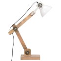 Industrialna lampa stołowa, biała, okrągła, 58x18x90 cm, E27