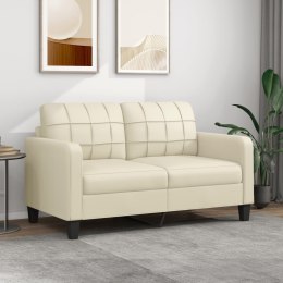 2-osobowa sofa, kremowy, 140 cm, sztuczna skóra