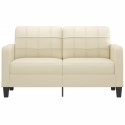 2-osobowa sofa, kremowy, 140 cm, sztuczna skóra