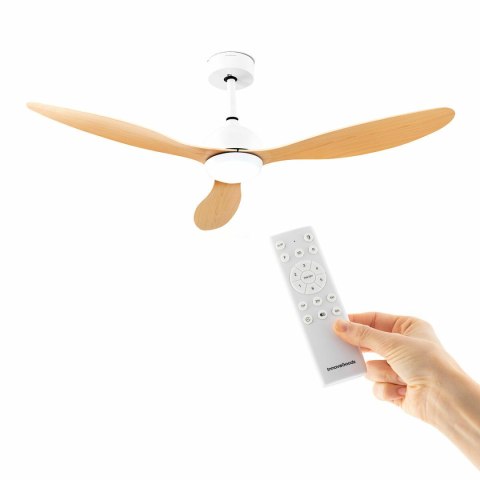 Wentylator sufitowy z oświetleniem LED i 3 łopatkami z ABS Wuled InnovaGoods Drewno 36 W 52" Ø132 cm Wentylator sufitowy z oświetleniem LED i 3 łopatkami z ABS Wuled InnovaGoods Drewno 36 W 52" Ø132 cm