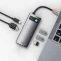 5w1 wielofunkcyjny HUB USB-C PD 100W HDMI 4K 3x USB 3.2 szary