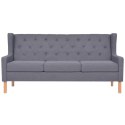 3-osobowa sofa tapicerowana tkaniną, szara