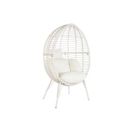 Fotel ogrodowy DKD Home Decor 90 x 65 x 151 cm Metal rattan syntetyczny Biały