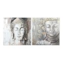 Obraz DKD Home Decor CU-179192 100 x 3,8 x 100 cm Budda Orientalny (2 Sztuk)