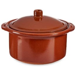 Garnek z Pokrywką Terakota 1,5 L 22 x 14,5 x 20 cm (4 Sztuk)