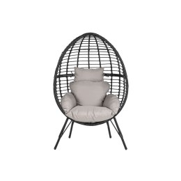 Fotel ogrodowy DKD Home Decor 90 x 65 x 151 cm Czarny Szary Metal rattan syntetyczny