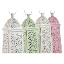 Lampa Home ESPRIT Biały Kolor Zielony Różowy Metal Aluminium Shabby Chic 13 x 13 x 43 cm (4 Sztuk)