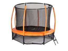 Trampolina Ogrodowa Jumpi 374cm/12FT Maxy Comfort Plus Pomarańczowa Z Wewnętrzną Siatką