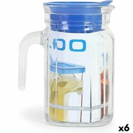 Kufelek z Zakrętką i Dozownik Borgonovo Igloo Kwadratowy Niebieski 600 ml (6 Sztuk)