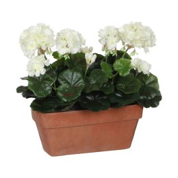 Roślina Dekoracyjna Mica Decorations Ceramika Biały Żółty PVC Geranium (29 x 13 x 40 cm)