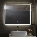 Aquamarin Lustro łazienkowe z oświetleniem LED, 100 x 80 cm