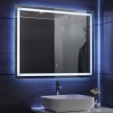 Aquamarin Lustro łazienkowe z oświetleniem LED, 100 x 80 cm