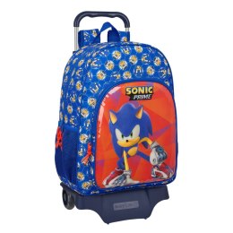 Torba szkolna z kółkami Sonic Prime Niebieski 33 x 42 x 14 cm