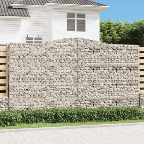 Kosze gabionowe, 10 szt, 400x30x220/240cm, galwanizowane żelazo