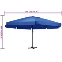 Parasol ogrodowy na słupku aluminiowym, 500 cm, lazurowy